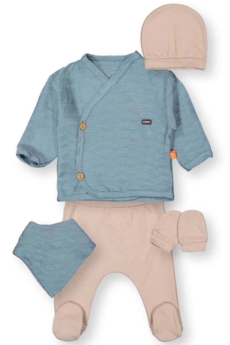 Newborn - B1 - Armalı Erkek 5li Zıbın Set - Brand: BEYAZ BEBEK - Women & Kids, Baby Clothes Wholesale - Globality Store