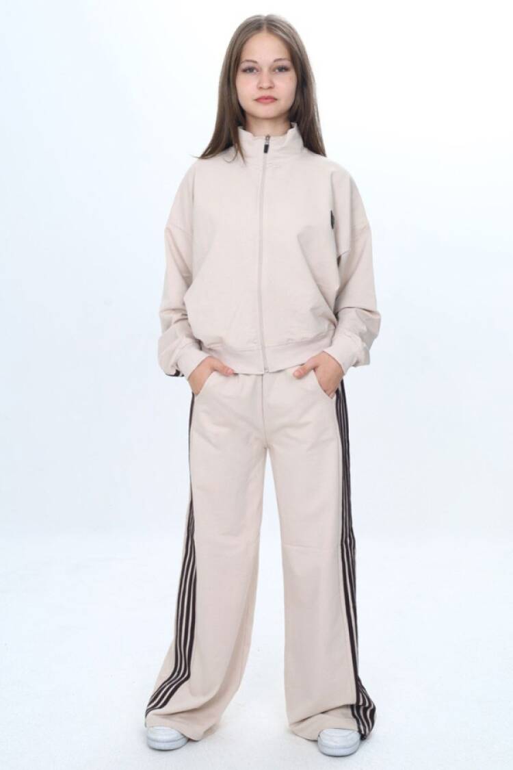 Girls' Suits - B1 - Armalı Fermuarlı Kız Takım - Brand: VIZVIZ - Women & Kids, Baby Clothes Wholesale - Globality Store
