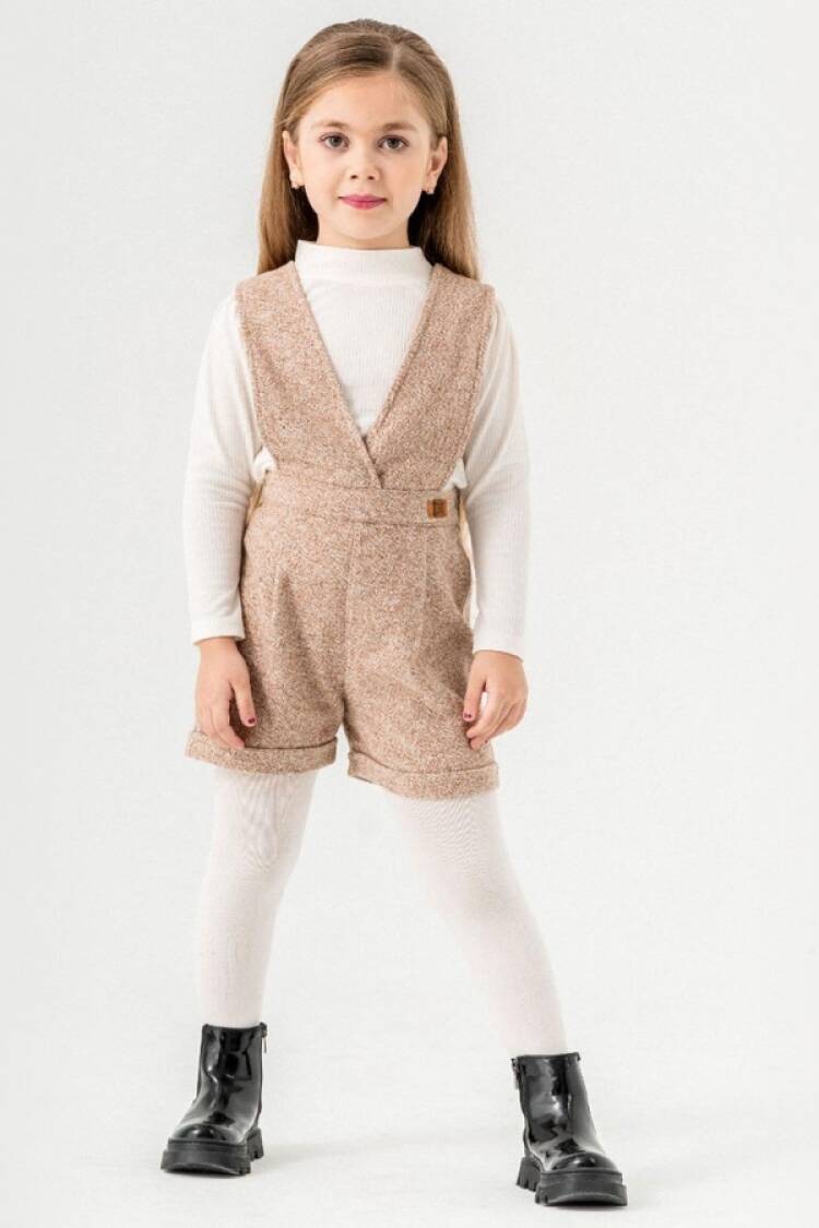 Girl's Jumpsuit - B1 - Armalı Kız Salopet İkili Set - Brand: ECOLKIZ - Women & Kids, Baby Clothes Wholesale - Globality Store