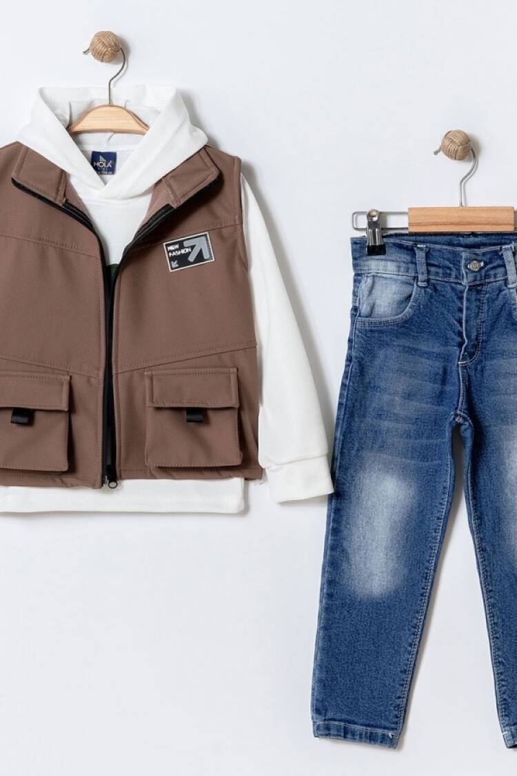 Boys' Sets - B1 - Armalı Yelekli Erkek Takım - Brand: BARKOD - Women & Kids, Baby Clothes Wholesale - Globality Store