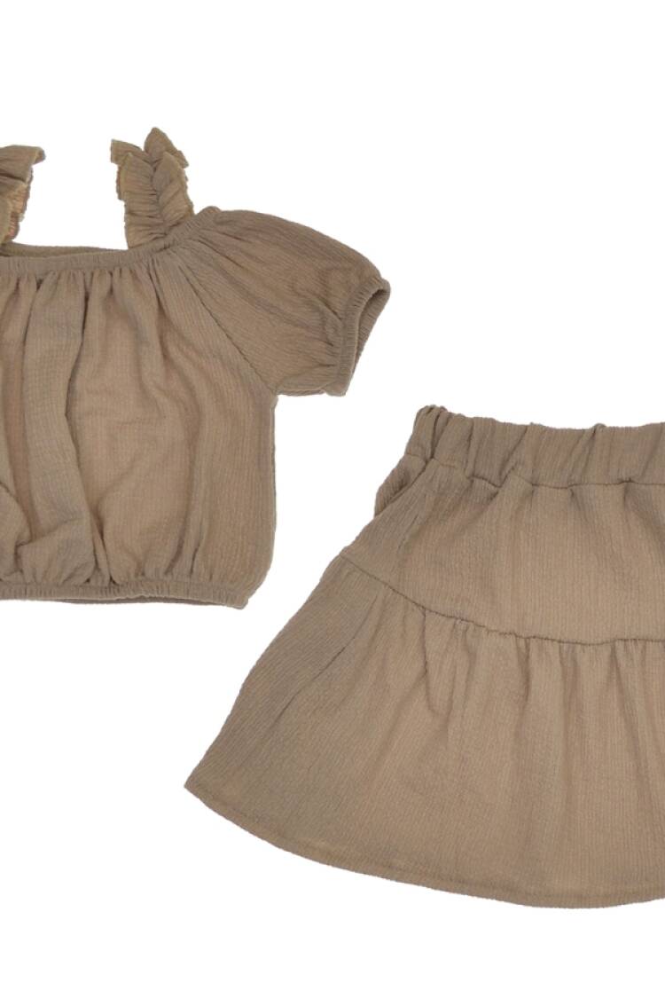 Girls' Suits - B1 - Askılı Bürümcük Kız Takım - Brand: LYRA KİDS - Women & Kids, Baby Clothes Wholesale - Globality Store