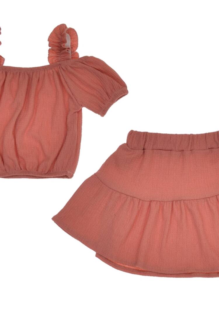 Girls' Suits - B1 - Askılı Bürümcük Kız Takım - Brand: LYRA KİDS - Women & Kids, Baby Clothes Wholesale - Globality Store