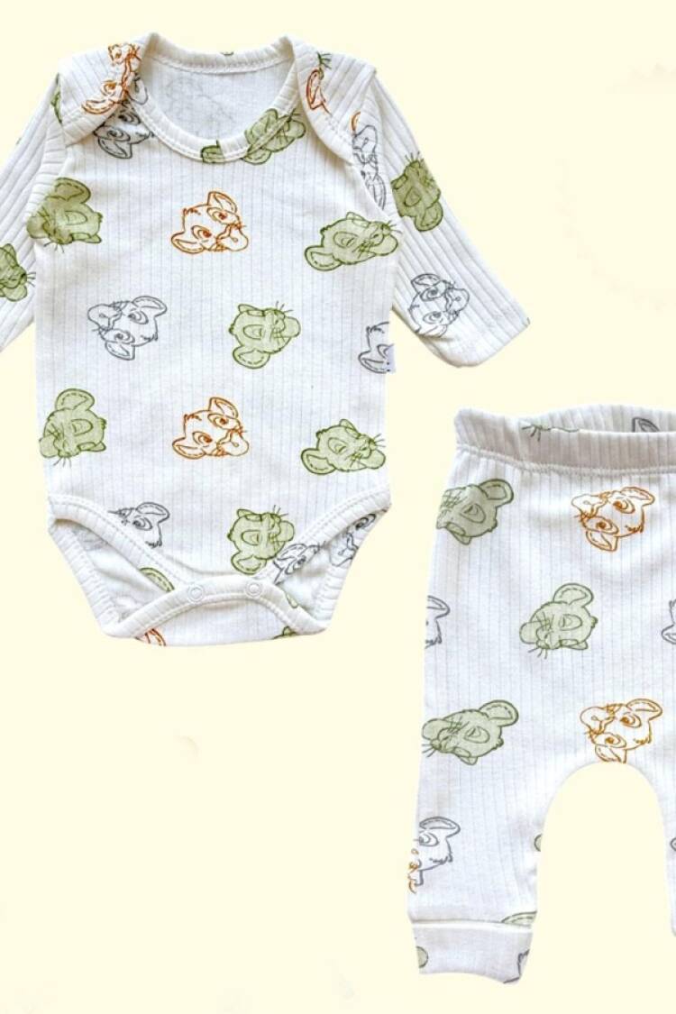 Baby Sets - B1 - Aslan Desenli Erkek Bebe Takım - Brand: SÜPERMİNİ - Women & Kids, Baby Clothes Wholesale - Globality Store
