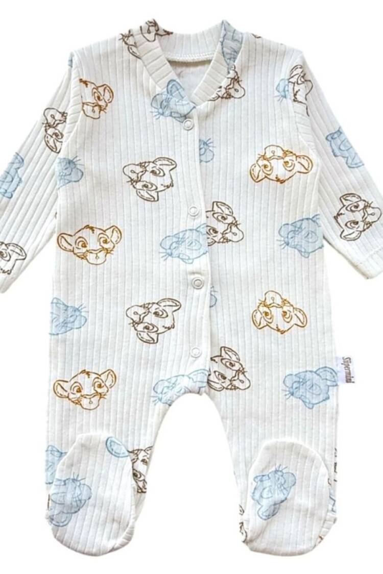 Baby Rompers and Overalls - B1 - Aslan Desenli Raporlu Patikli Erkek Bebe Tulum - Brand: SÜPERMİNİ - Women & Kids, Baby Clothes Wholesale - Globality Store