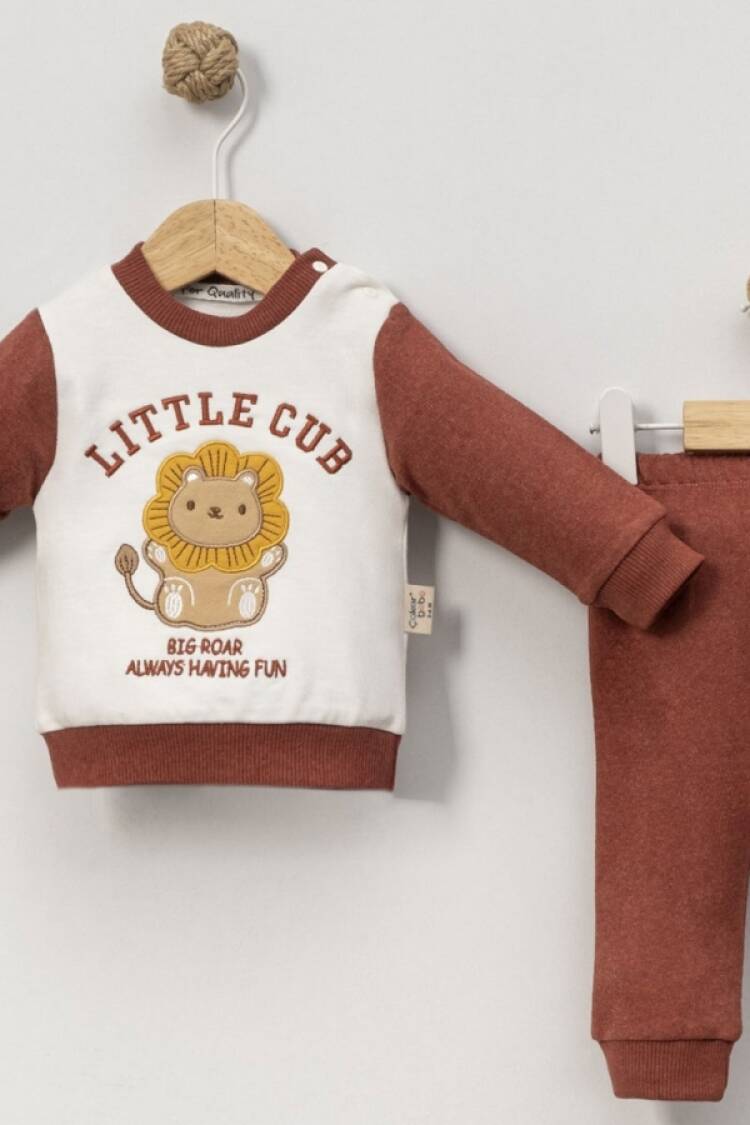 Baby Sets - B1 - Aslan Nakışlı Erkek Bebe Takım - Brand: CAYZEN - Women & Kids, Baby Clothes Wholesale - Globality Store