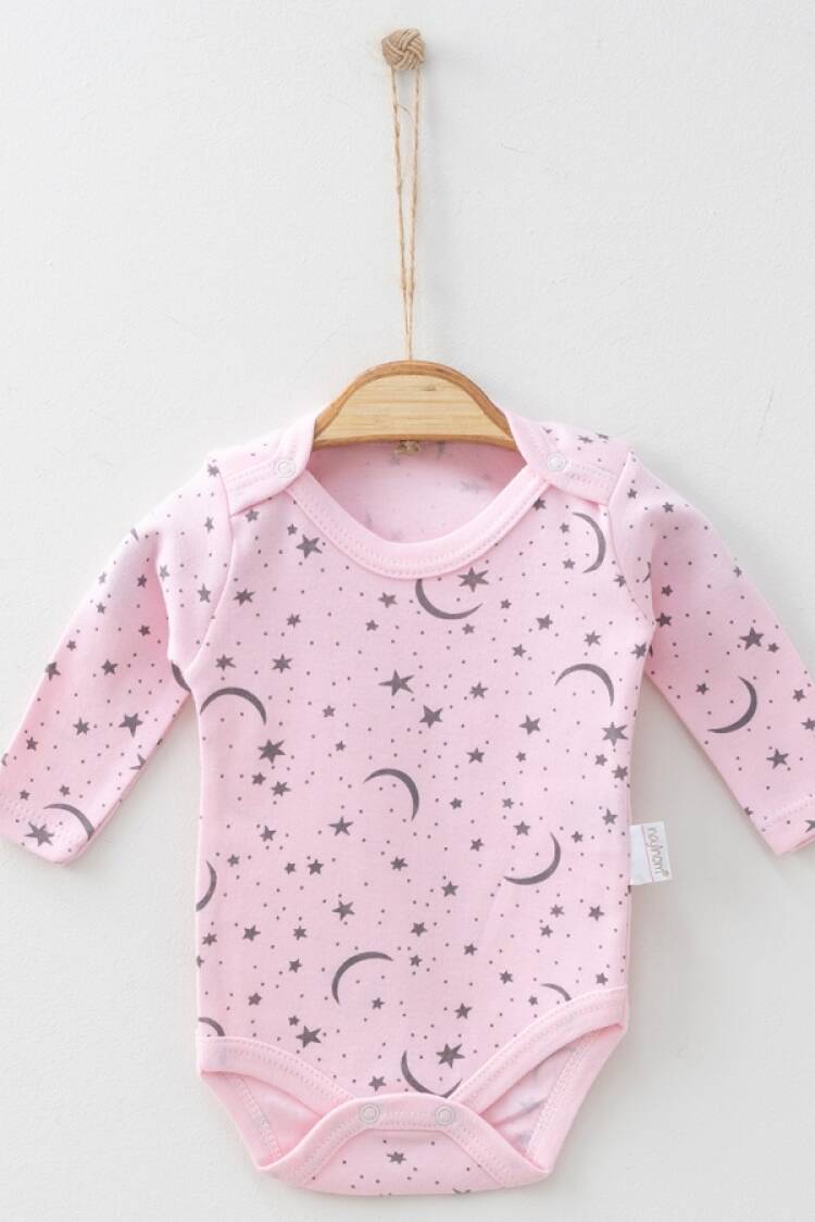 Baby Tops - B1 - Ay Yıldız Desenli Çıtçıtlı Badi - Brand: NAYINOM - Women & Kids, Baby Clothes Wholesale - Globality Store