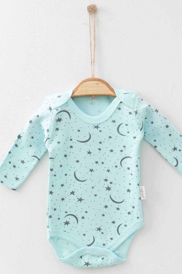 Baby Tops - B1 - Ay Yıldız Desenli Çıtçıtlı Badi - Brand: NAYINOM - Women & Kids, Baby Clothes Wholesale - Globality Store