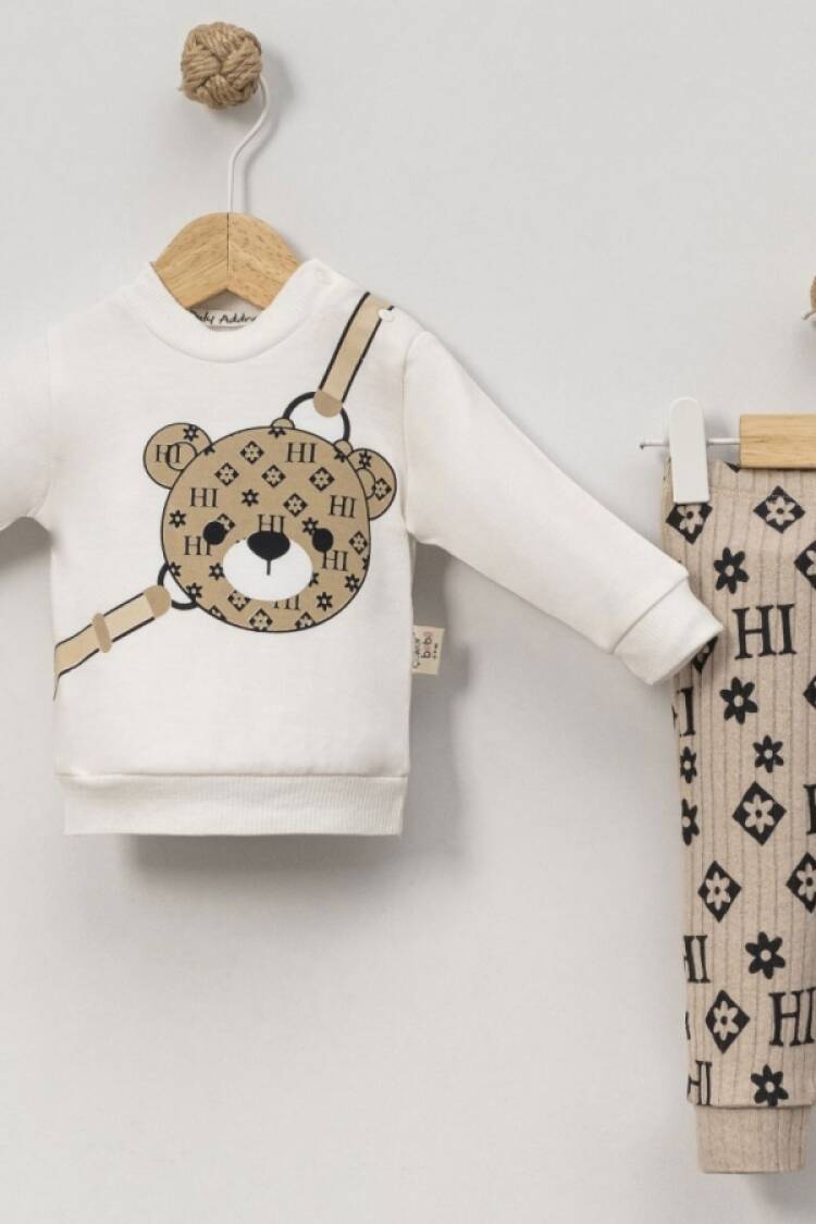 Baby Sets - B1 - Ayıcık Baskılı Erkek Bebe Takım - Brand: CAYZEN - Women & Kids, Baby Clothes Wholesale - Globality Store
