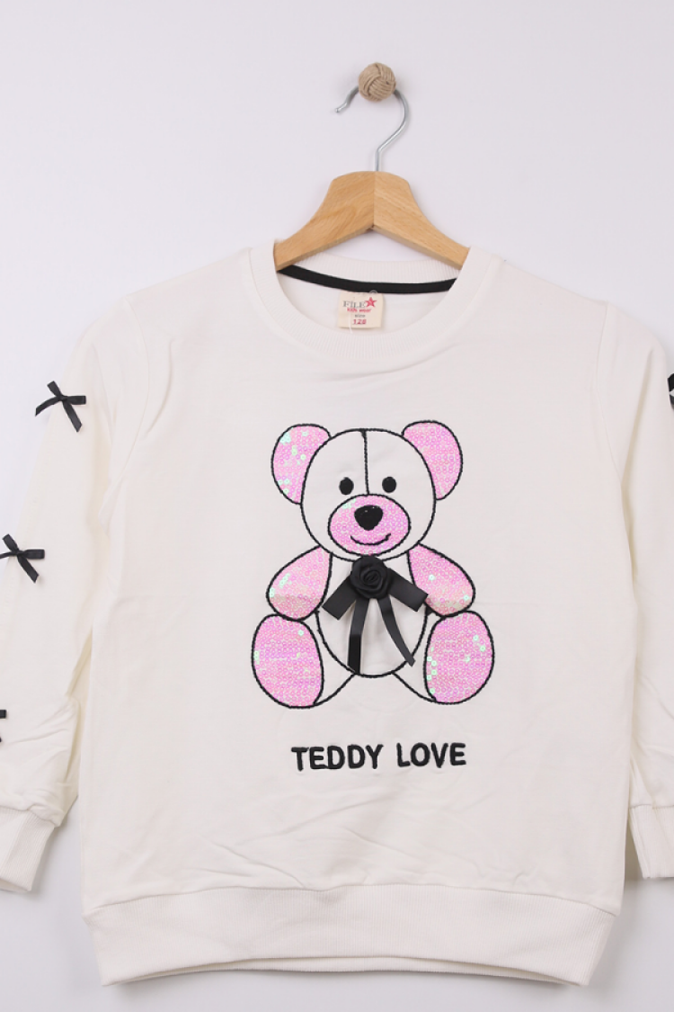 Girls' Tops - B1 - Ayıcık Baskılı Kız Sweat - Brand: STAR FİLE - Women & Kids, Baby Clothes Wholesale - Globality Store
