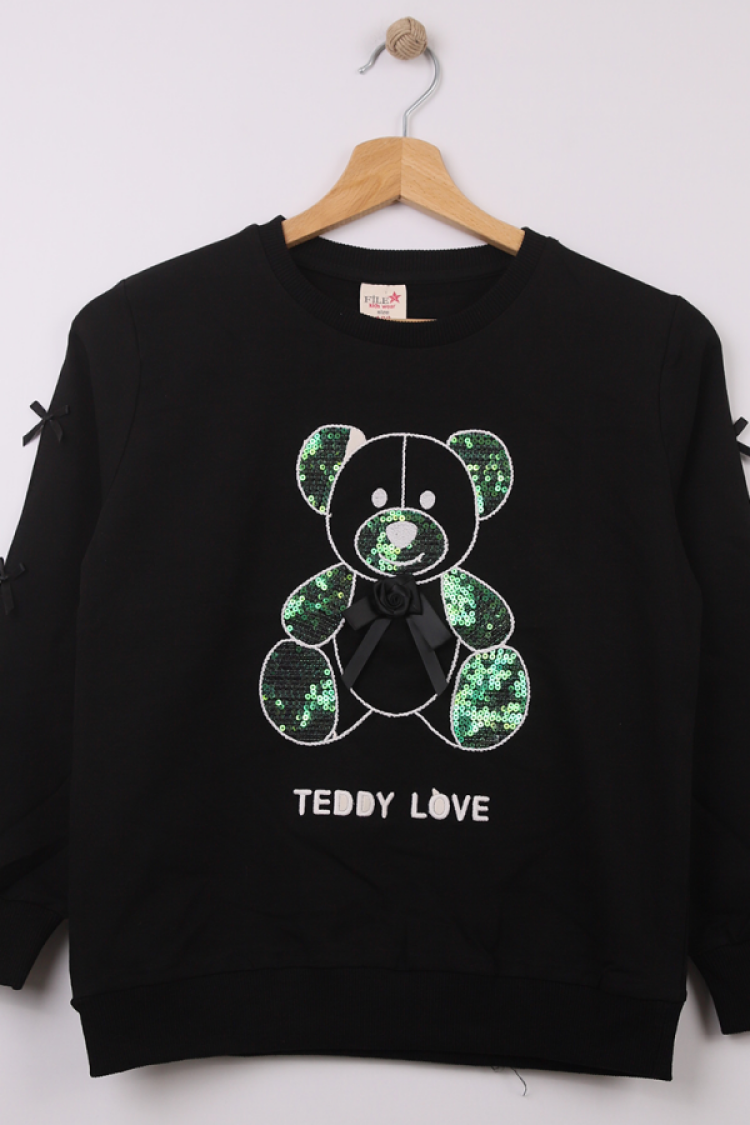 Girls' Tops - B1 - Ayıcık Baskılı Kız Sweat - Brand: STAR FİLE - Women & Kids, Baby Clothes Wholesale - Globality Store