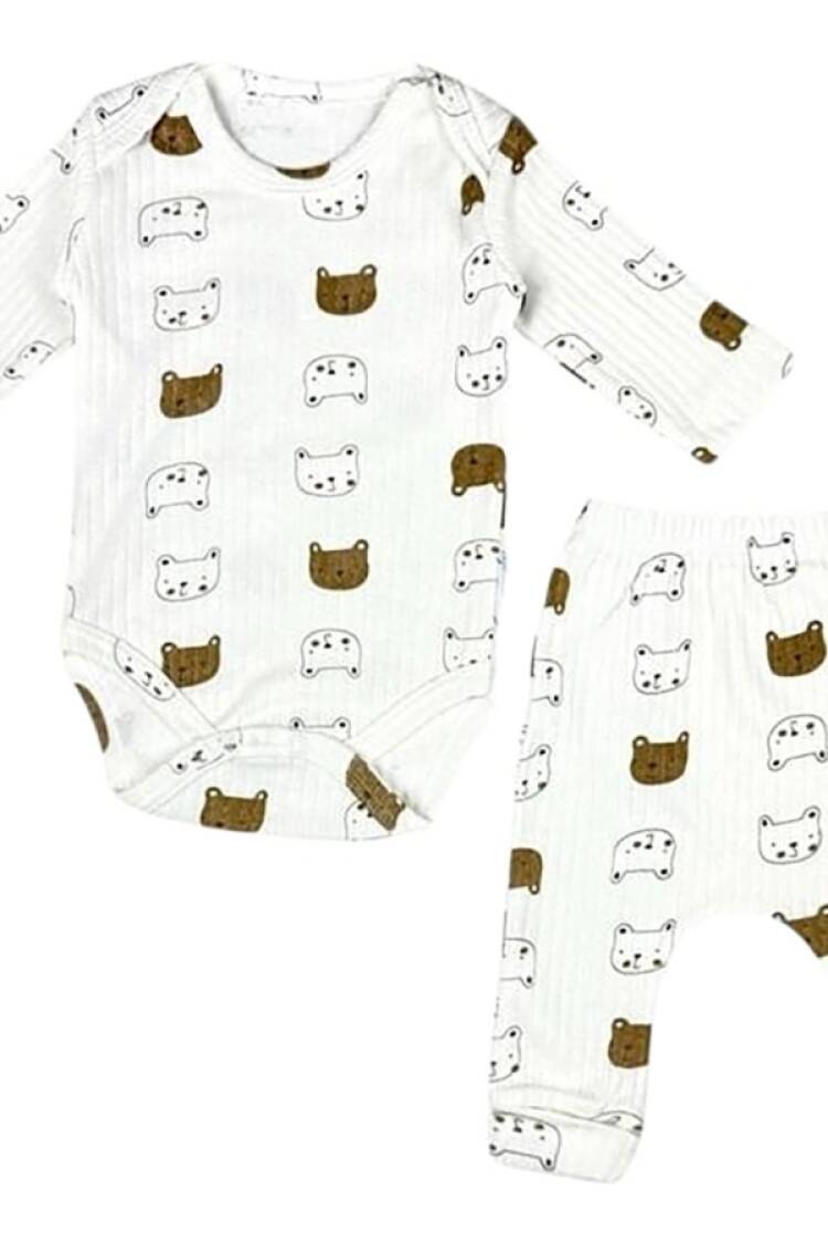 Baby Sets - B1 - Ayıcık Desenli Erkek Bebe Takım - Brand: SÜPERMİNİ - Women & Kids, Baby Clothes Wholesale - Globality Store