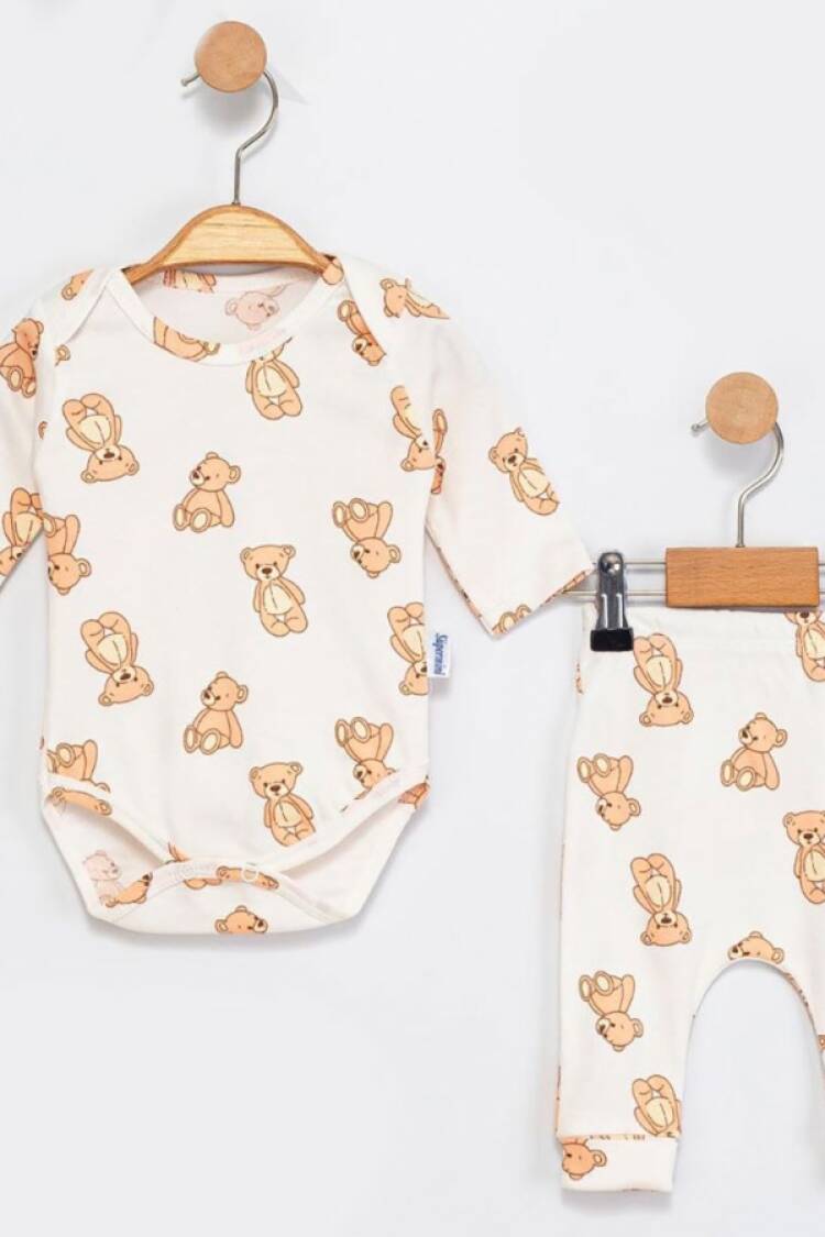 Baby Sets - B1 - Ayıcık Desenli Erkek Bebe Takım - Brand: SÜPERMİNİ - Women & Kids, Baby Clothes Wholesale - Globality Store