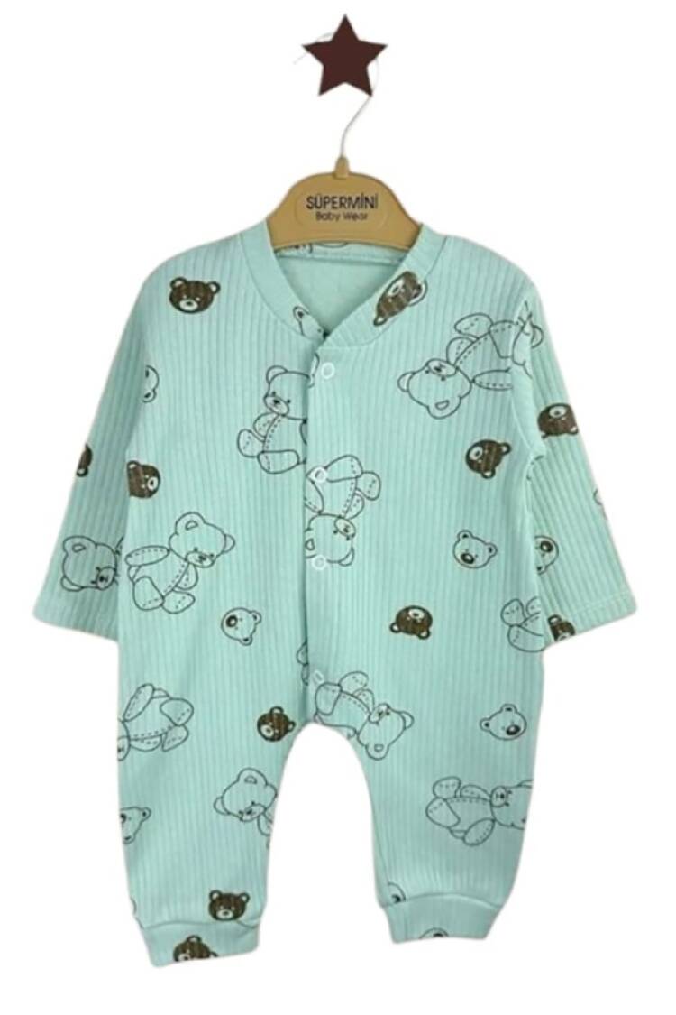 Baby Rompers and Overalls - B1 - Ayıcık Desenli Erkek Bebe Tulum - Brand: SÜPERMİNİ - Women & Kids, Baby Clothes Wholesale - Globality Store