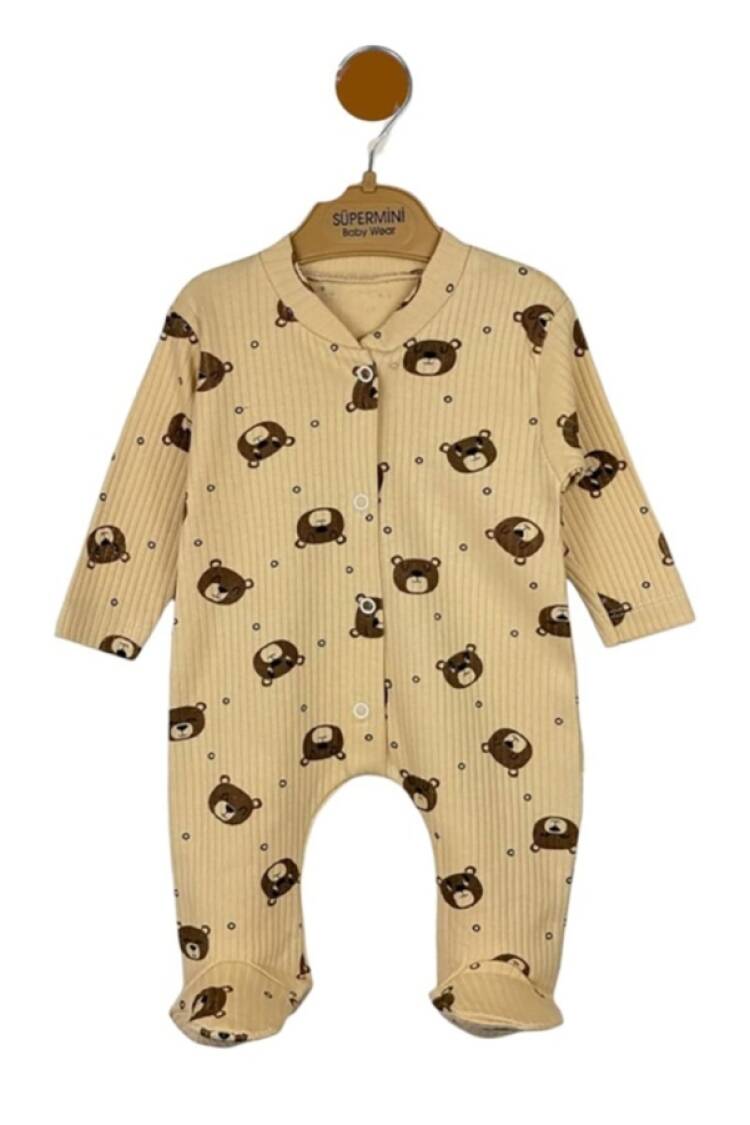 Baby Rompers and Overalls - B1 - Ayıcık Desenli Erkek Bebek Tulum - Brand: SÜPERMİNİ - Women & Kids, Baby Clothes Wholesale - Globality Store