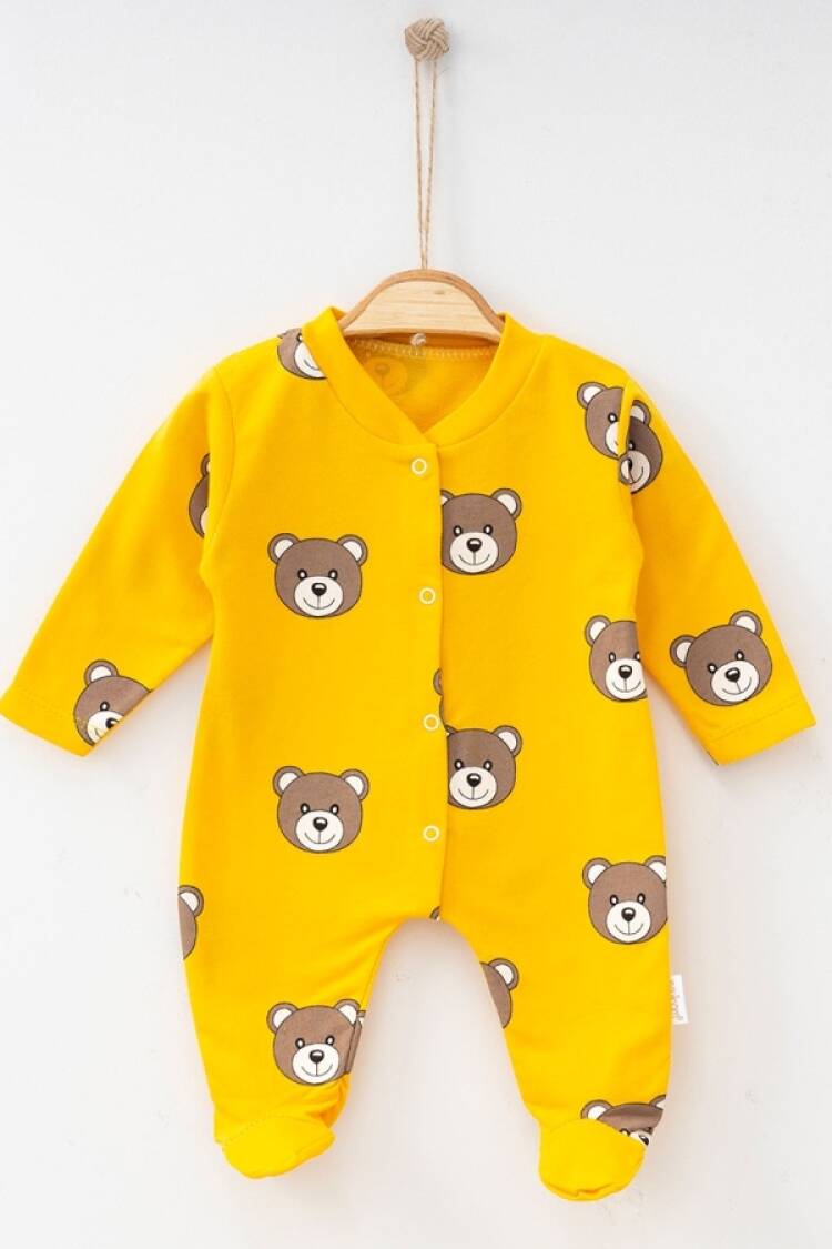 Baby Rompers and Overalls - B1 - Ayıcık Desenli Patikli Unisex Tulum - Brand: NAYINOM - Women & Kids, Baby Clothes Wholesale - Globality Store