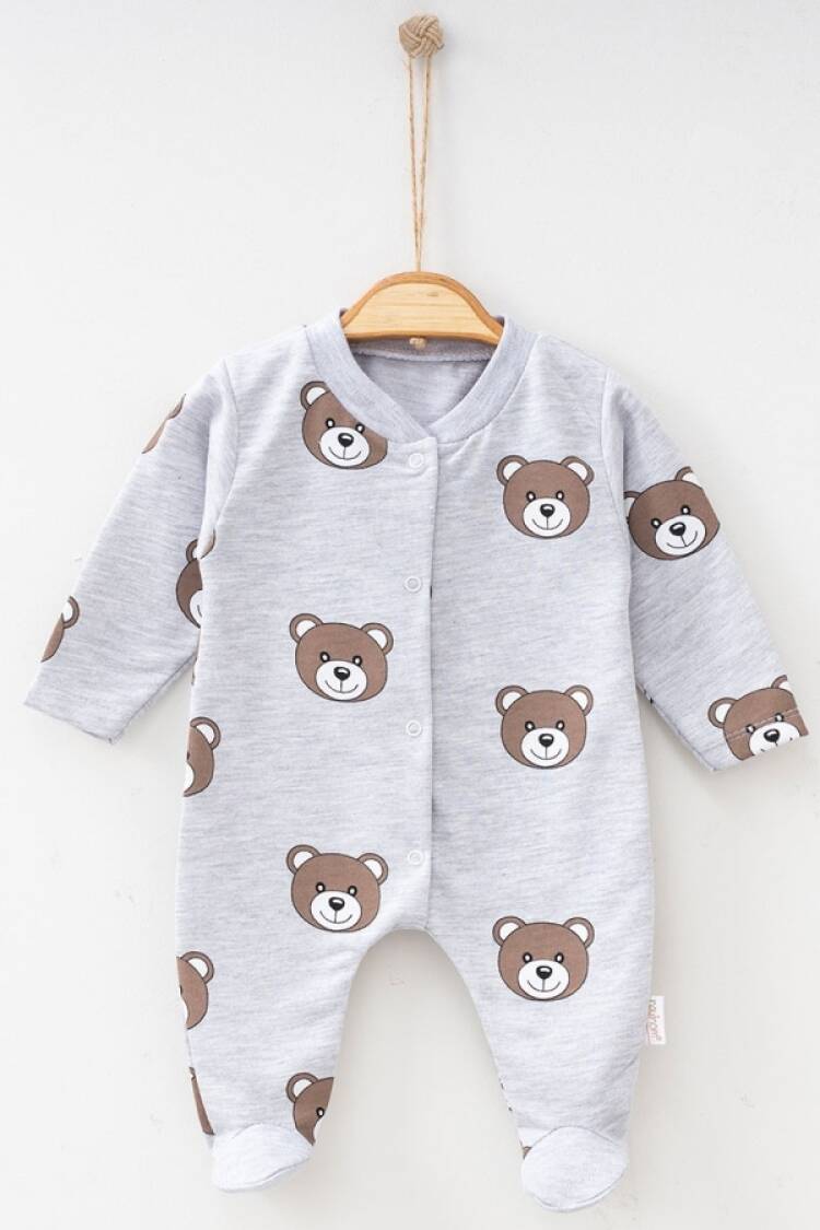 Baby Rompers and Overalls - B1 - Ayıcık Desenli Patikli Unisex Tulum - Brand: NAYINOM - Women & Kids, Baby Clothes Wholesale - Globality Store