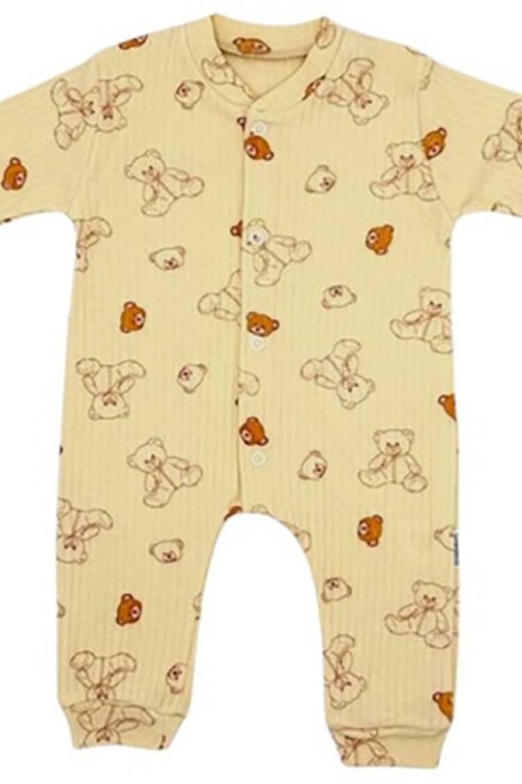 Baby Rompers and Overalls - B1 - Ayıcık Desenli Raporlu Erkek Bebe Tulum - Brand: SÜPERMİNİ - Women & Kids, Baby Clothes Wholesale - Globality Store