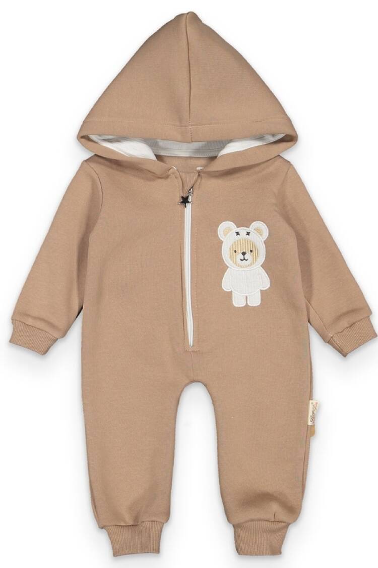 Baby Rompers and Overalls - B1 - Ayıcık Nakışlı Erkek Bebe Tulum Şardonlu 3 İp - Brand: BEYAZ BEBEK - Women & Kids, Baby Clothes Wholesale - Globality Store