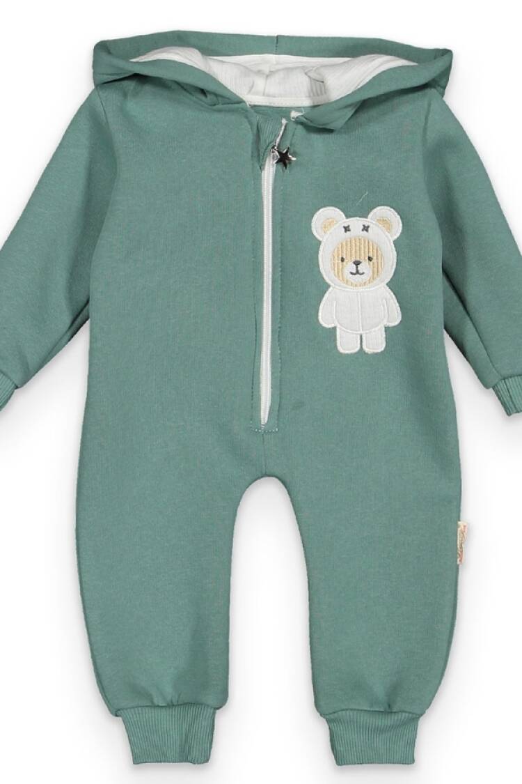 Baby Rompers and Overalls - B1 - Ayıcık Nakışlı Erkek Bebe Tulum Şardonlu 3 İp - Brand: BEYAZ BEBEK - Women & Kids, Baby Clothes Wholesale - Globality Store