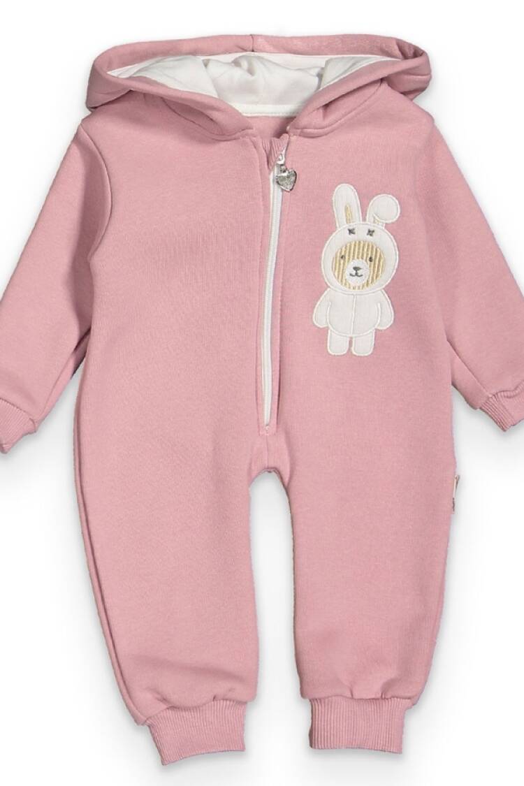 Baby Rompers and Overalls - B1 - Ayıcık Nakışlı Kız Bebe Tulum Şardonlu 3 İp - Brand: BEYAZ BEBEK - Women & Kids, Baby Clothes Wholesale - Globality Store