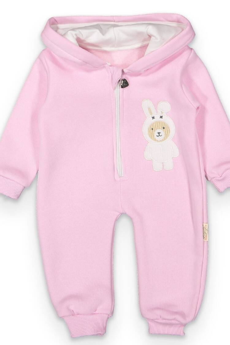 Baby Rompers and Overalls - B1 - Ayıcık Nakışlı Kız Bebe Tulum Şardonlu 3 İp - Brand: BEYAZ BEBEK - Women & Kids, Baby Clothes Wholesale - Globality Store
