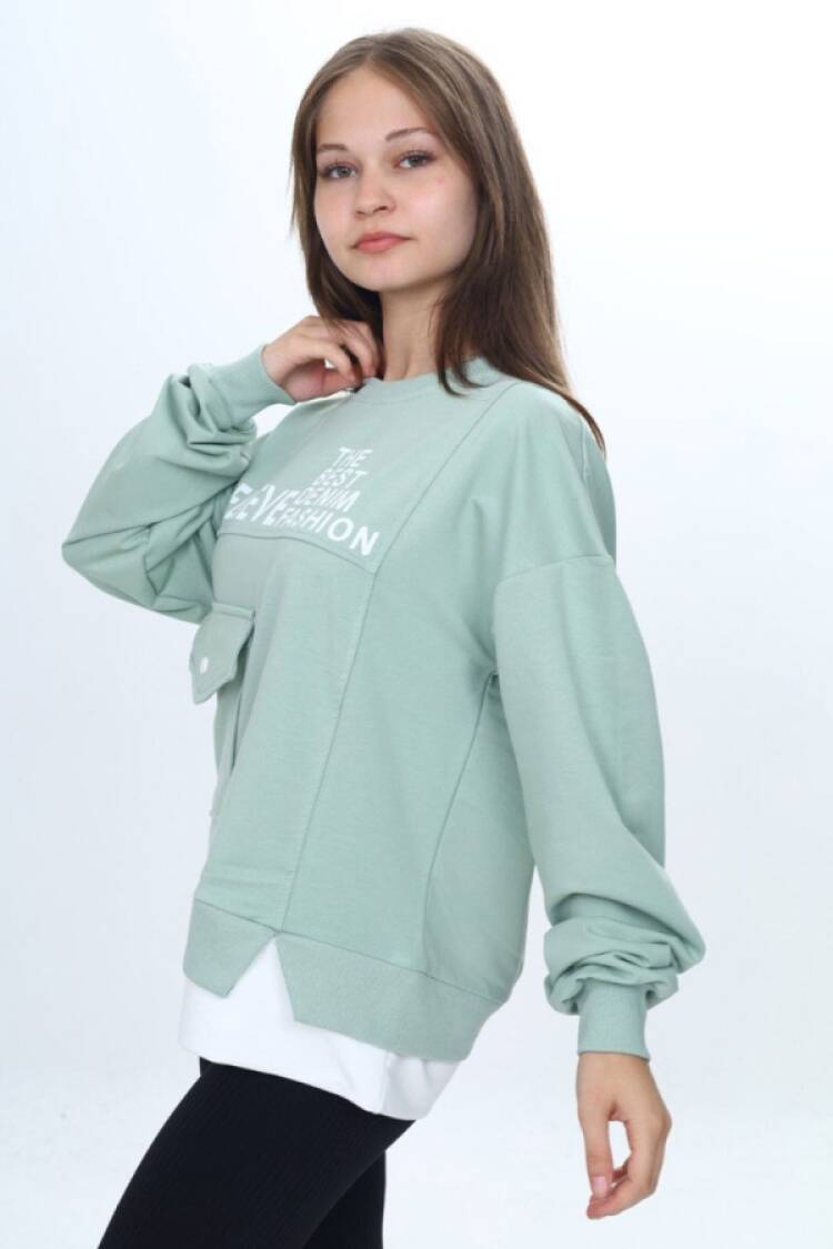 Girls' Tops - B1 - Believe Baskılı Kız Sweat - Brand: VIZVIZ - Women & Kids, Baby Clothes Wholesale - Globality Store