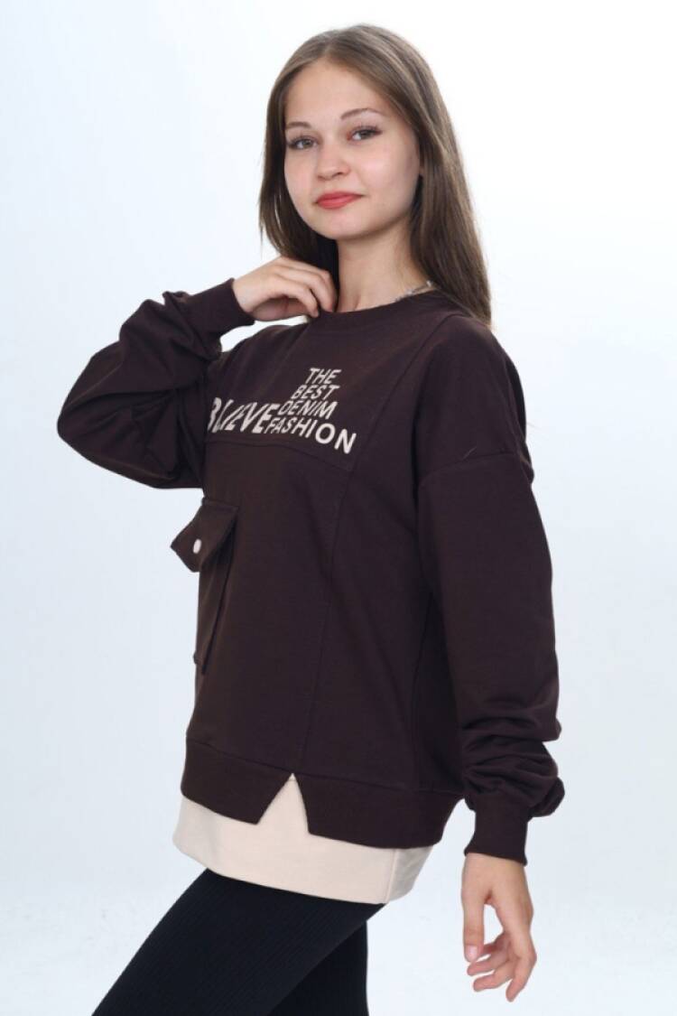 Girls' Tops - B1 - Believe Baskılı Kız Sweat - Brand: VIZVIZ - Women & Kids, Baby Clothes Wholesale - Globality Store
