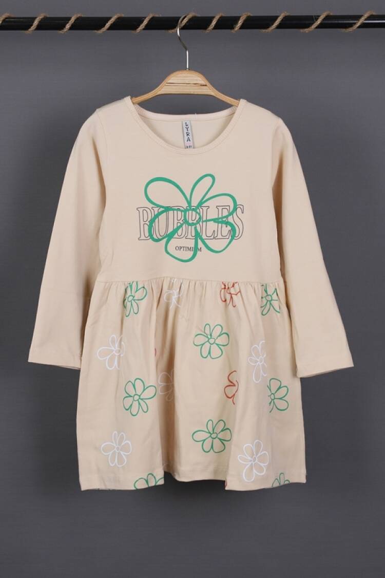 Girl's Dress - B1 - Bubbles Baskılı Penye Elbise - Brand: LYRA KİDS - Women & Kids, Baby Clothes Wholesale - Globality Store