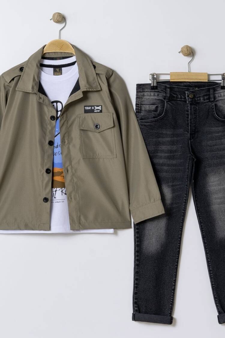 Boys' Sets - B1 - Cepli Armalı Ceketli Erkek Takım - Brand: BARKOD - Women & Kids, Baby Clothes Wholesale - Globality Store