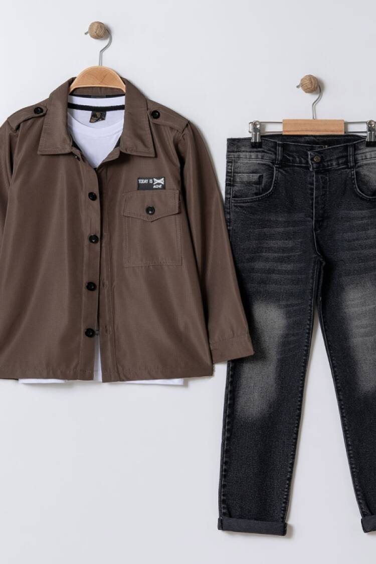 Boys' Sets - B1 - Cepli Armalı Ceketli Erkek Takım - Brand: BARKOD - Women & Kids, Baby Clothes Wholesale - Globality Store