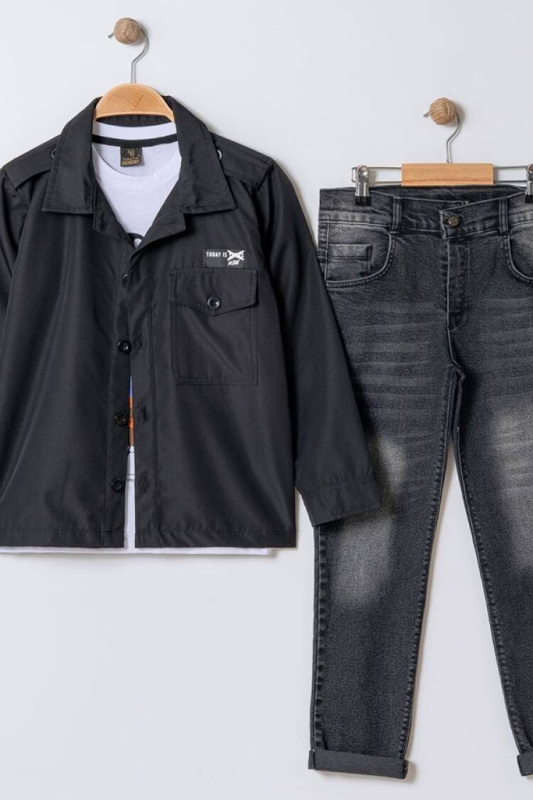 Boys' Sets - B1 - Cepli Armalı Ceketli Erkek Takım - Brand: BARKOD - Women & Kids, Baby Clothes Wholesale - Globality Store