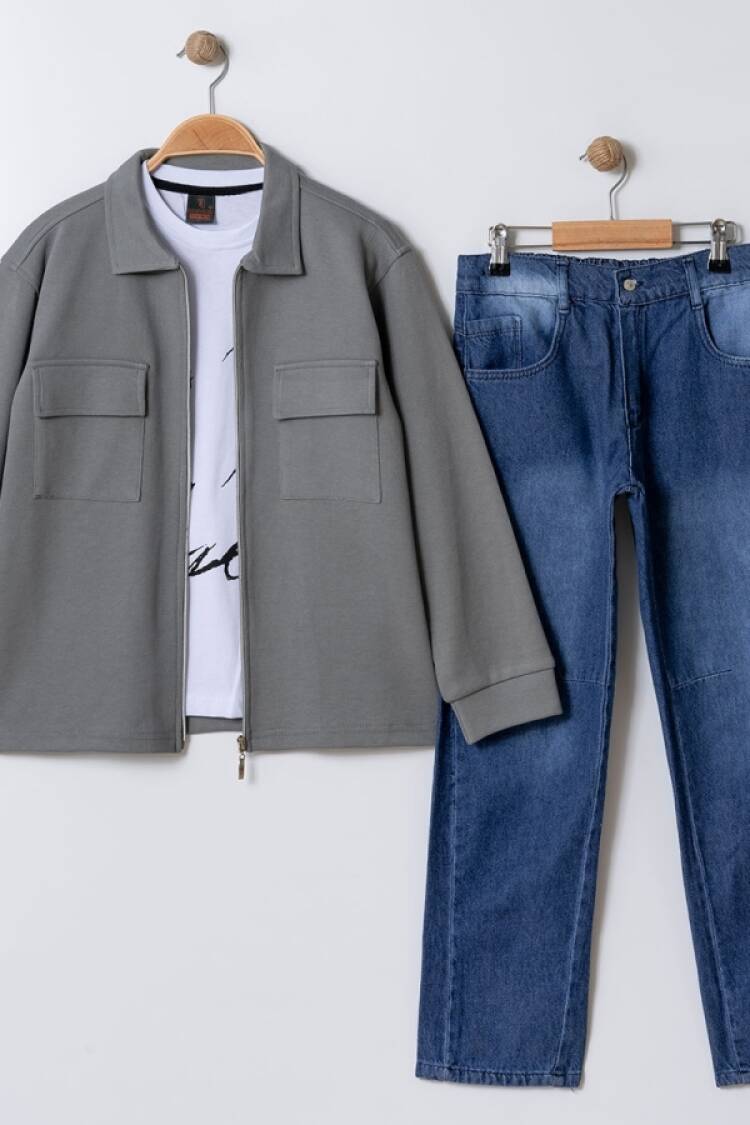 Boys' Sets - B1 - Cepli Ceketli Erkek Takım - Brand: BARKOD - Women & Kids, Baby Clothes Wholesale - Globality Store