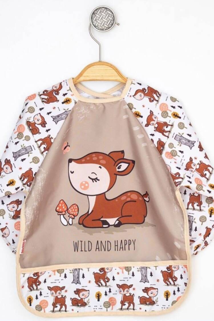 Newborn - B1 - Ceylan Baskılı Kız Kollu Mama Önlüğü - Brand: BEBE-CHİ - Women & Kids, Baby Clothes Wholesale - Globality Store