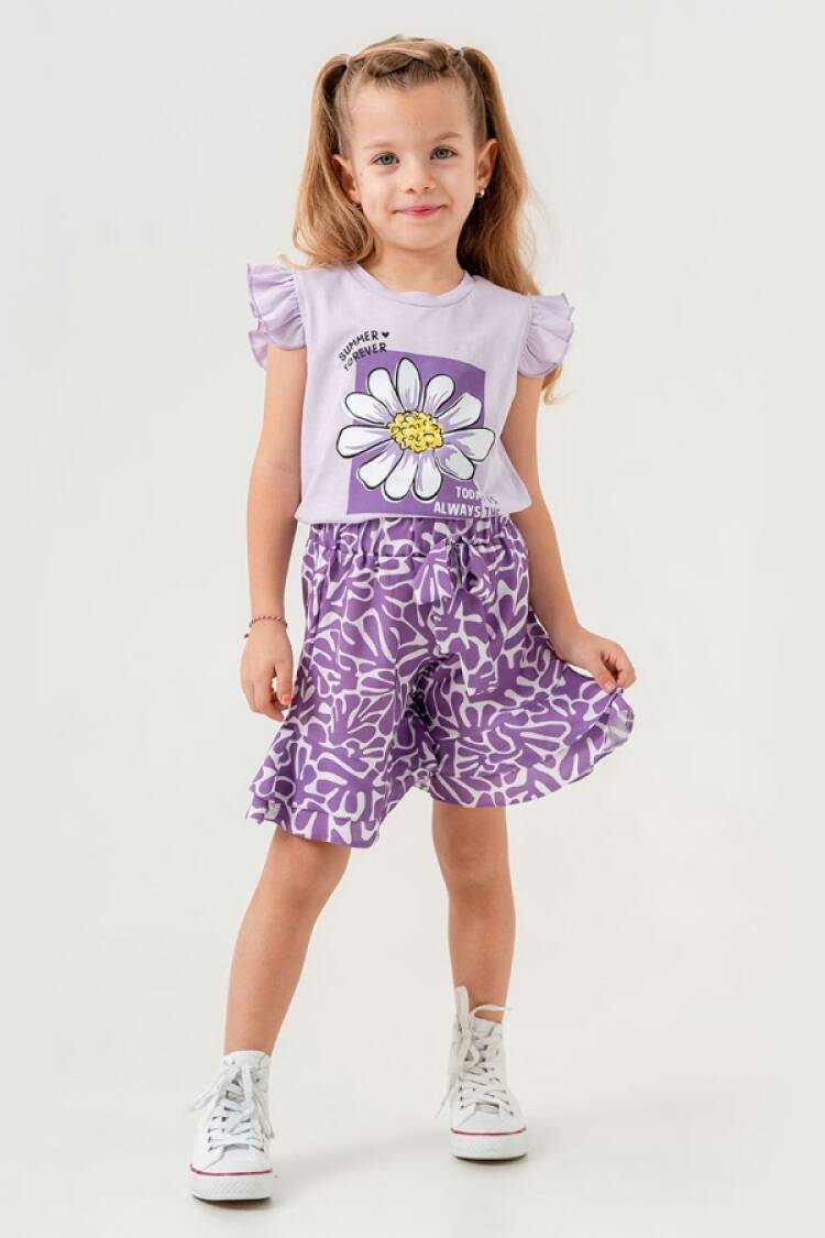 Girls' Suits - B1 - Çiçek Baskılı Kız Takım - Brand: LYRA KİDS - Women & Kids, Baby Clothes Wholesale - Globality Store