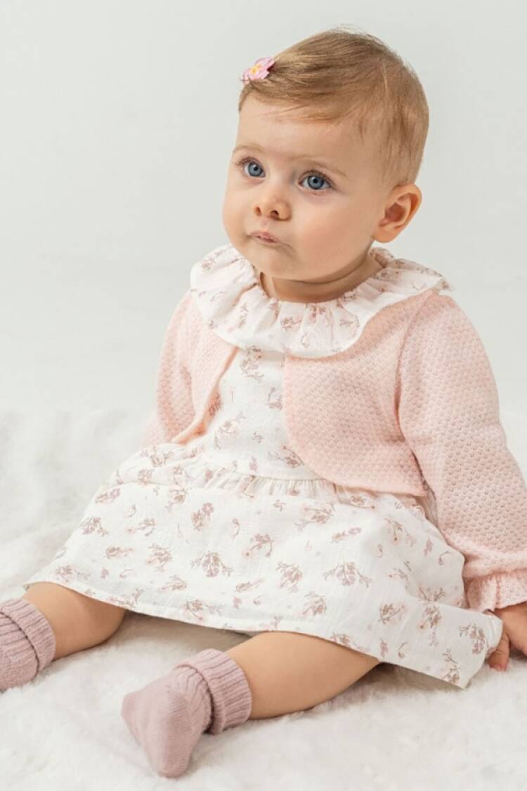 Baby Rompers and Overalls - B1 - Çiçek Desenli Bolerolu Elbise - Brand: KUMRU - Women & Kids, Baby Clothes Wholesale - Globality Store