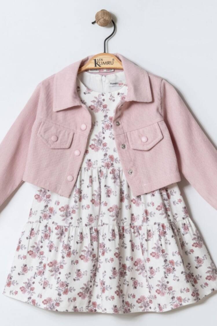 Girl's Dress - B1 - Çiçek Desenli Ceketli Elbise - Brand: KUMRU - Women & Kids, Baby Clothes Wholesale - Globality Store