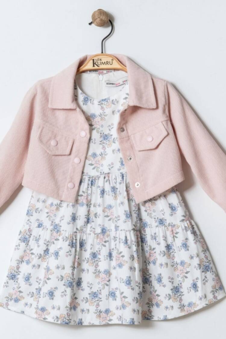 Girl's Dress - B1 - Çiçek Desenli Ceketli Elbise - Brand: KUMRU - Women & Kids, Baby Clothes Wholesale - Globality Store