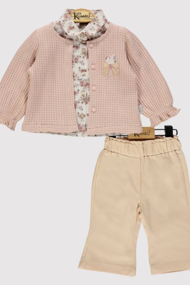 Baby Sets - B1 - Çiçek Desenli Kız Bebe Takım - Brand: KUMRU - Women & Kids, Baby Clothes Wholesale - Globality Store