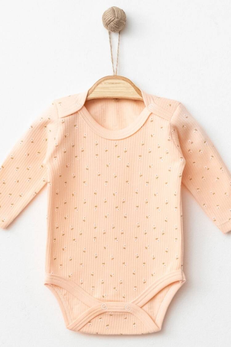 Baby Tops - B1 - Çiçek Desenli Raporlu Kız Çıtçıtlı Badi - Brand: NAYINOM - Women & Kids, Baby Clothes Wholesale - Globality Store