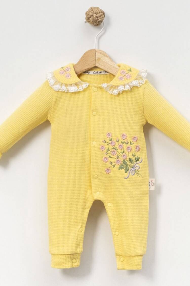 Baby Rompers and Overalls - B1 - Çiçek Nakışlı Kız Bebe Tulum - Brand: CAYZEN - Women & Kids, Baby Clothes Wholesale - Globality Store