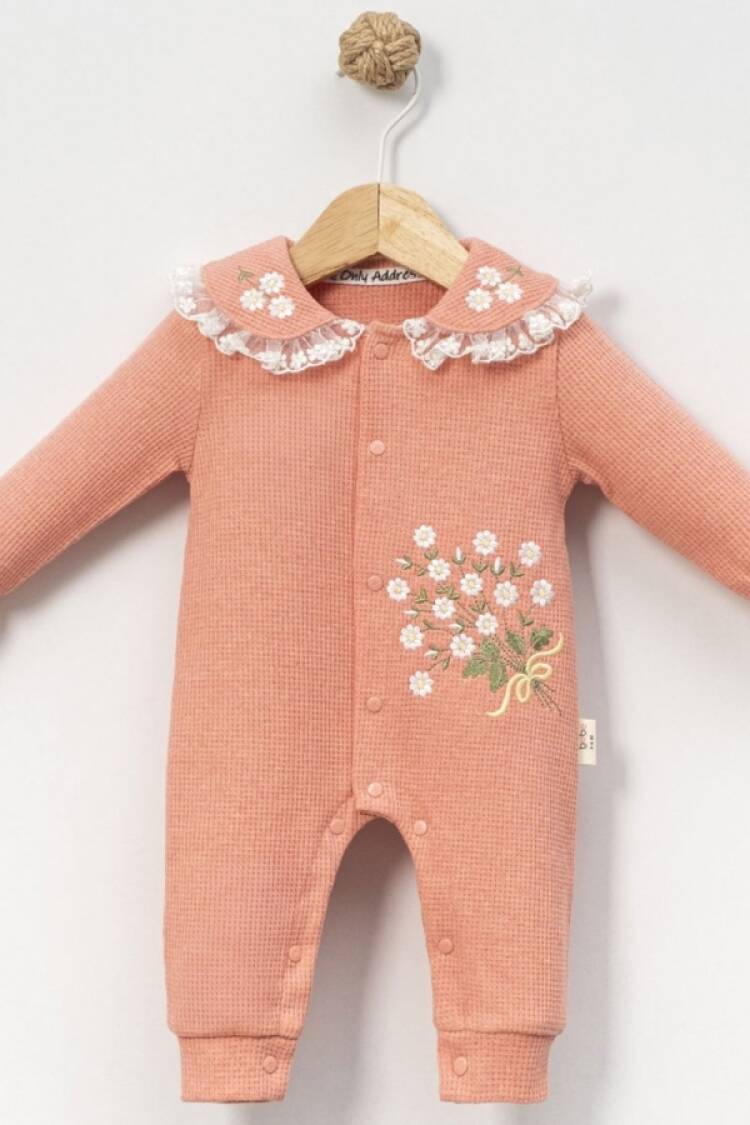 Baby Rompers and Overalls - B1 - Çiçek Nakışlı Kız Bebe Tulum - Brand: CAYZEN - Women & Kids, Baby Clothes Wholesale - Globality Store