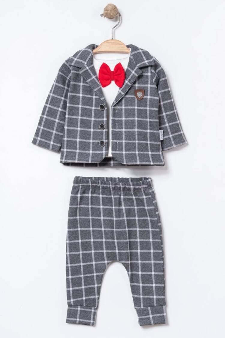 Baby Sets - B1 - Çizgili Erkek Bebe Üçlü Takım - Brand: ELCİ BABY - Women & Kids, Baby Clothes Wholesale - Globality Store