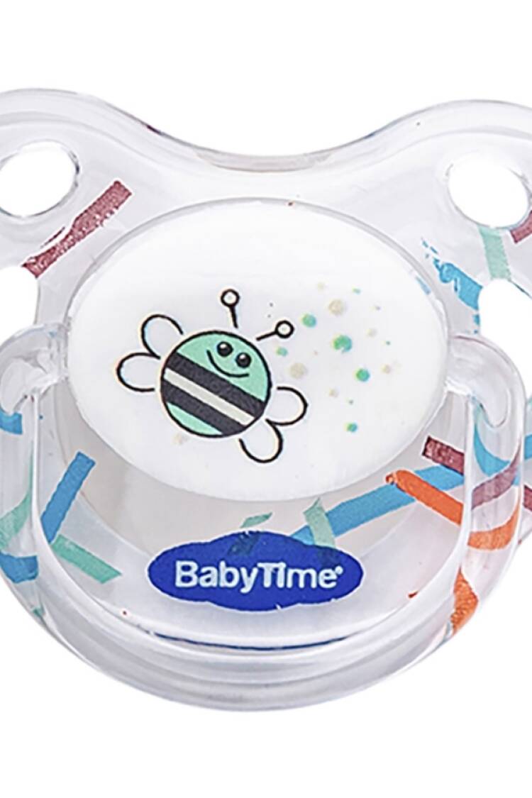 Anne Bebek Araç &amp; Gereç - B1 - Damaklı Şeffaf Desenli Emzik +18 Ay - Brand: BABY TİME - Women & Kids, Baby Clothes Wholesale - Globality Store