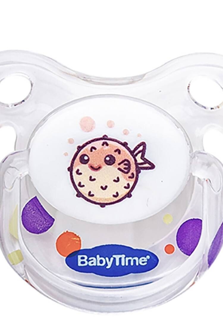 Anne Bebek Araç &amp; Gereç - B1 - Damaklı Şeffaf Desenli Emzik +18 Ay - Brand: BABY TİME - Women & Kids, Baby Clothes Wholesale - Globality Store