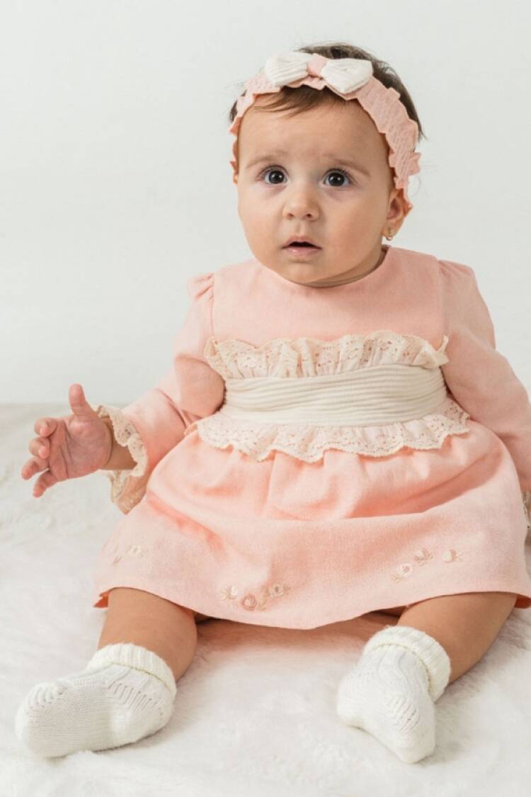 Baby Rompers and Overalls - B1 - Dantel Detaylı Bebe Elbise - Brand: KUMRU - Women & Kids, Baby Clothes Wholesale - Globality Store
