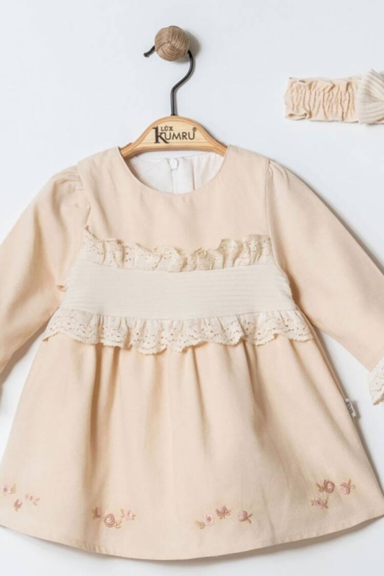 Baby Rompers and Overalls - B1 - Dantel Detaylı Bebe Elbise - Brand: KUMRU - Women & Kids, Baby Clothes Wholesale - Globality Store