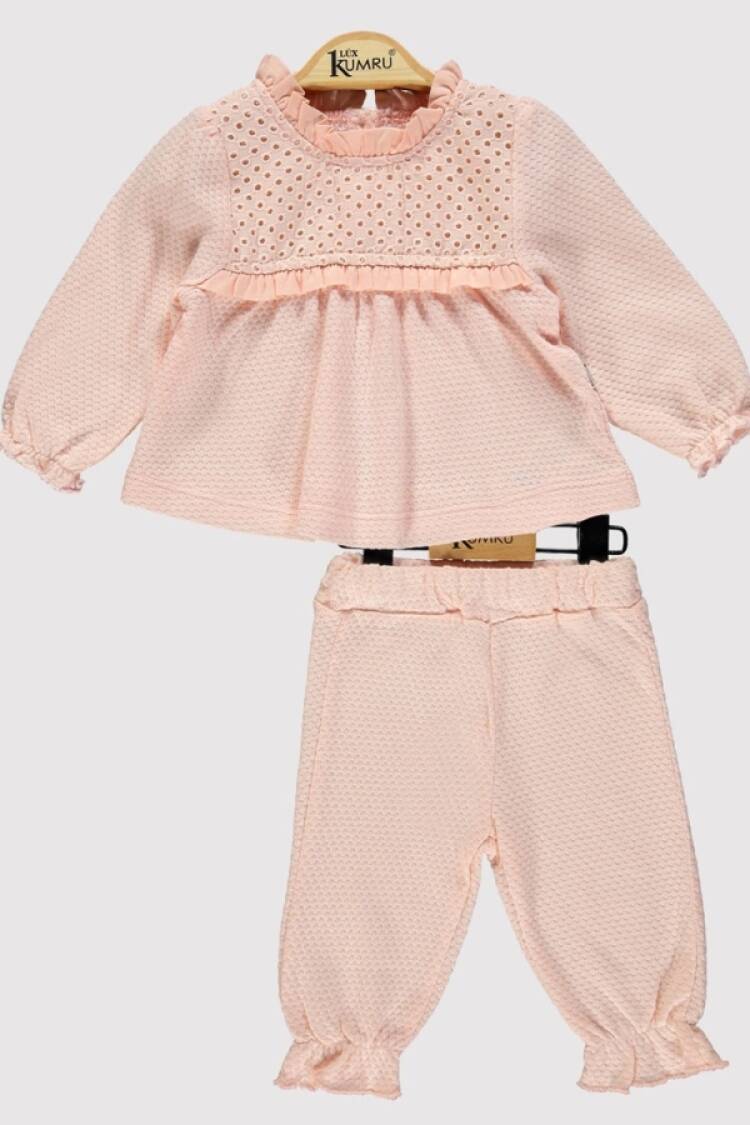 Baby Sets - B1 - Dantel Detaylı Kız Bebe Takım - Brand: KUMRU - Women & Kids, Baby Clothes Wholesale - Globality Store
