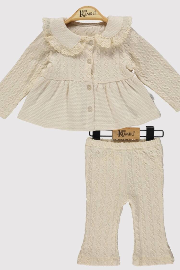 Baby Sets - B1 - Dantel Yaka Kız Bebe Takım - Brand: KUMRU - Women & Kids, Baby Clothes Wholesale - Globality Store