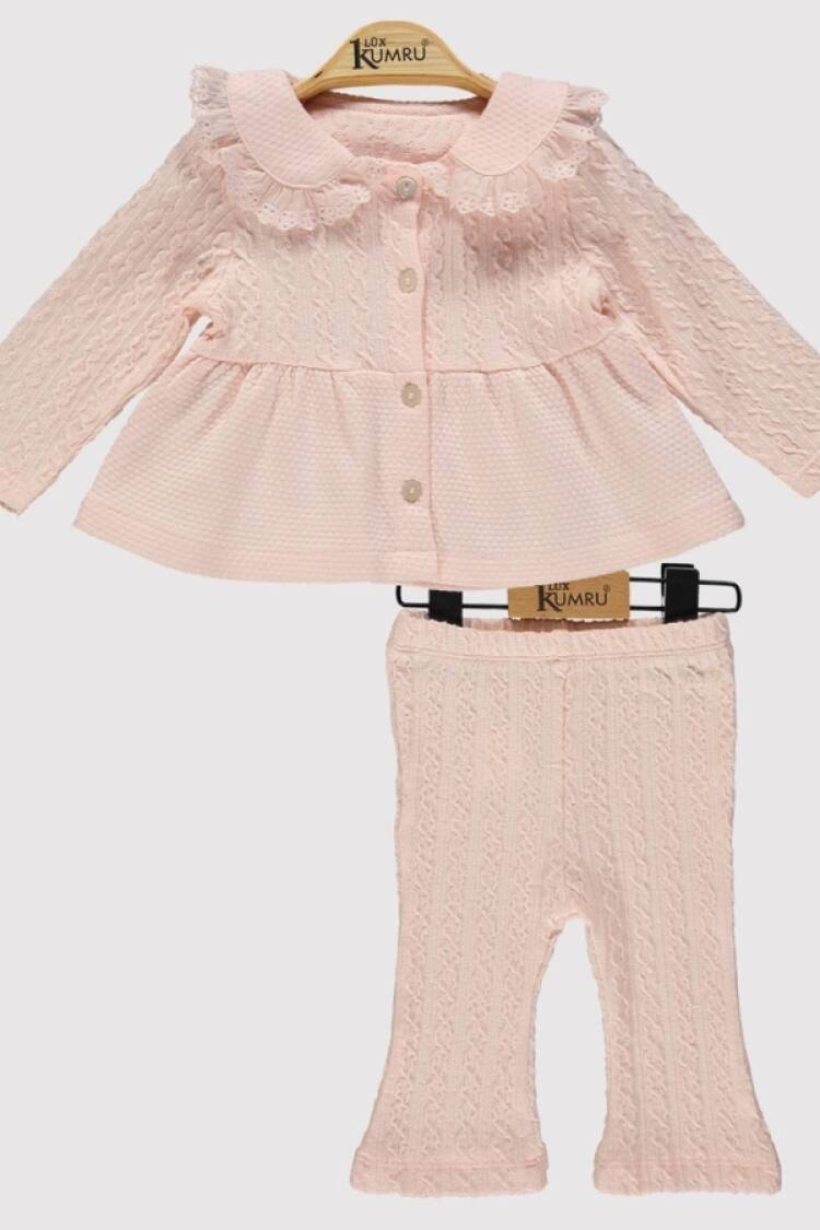 Baby Sets - B1 - Dantel Yaka Kız Bebe Takım - Brand: KUMRU - Women & Kids, Baby Clothes Wholesale - Globality Store