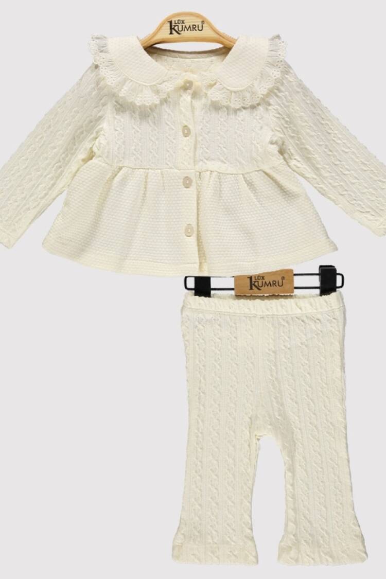 Baby Sets - B1 - Dantel Yaka Kız Bebe Takım - Brand: KUMRU - Women & Kids, Baby Clothes Wholesale - Globality Store